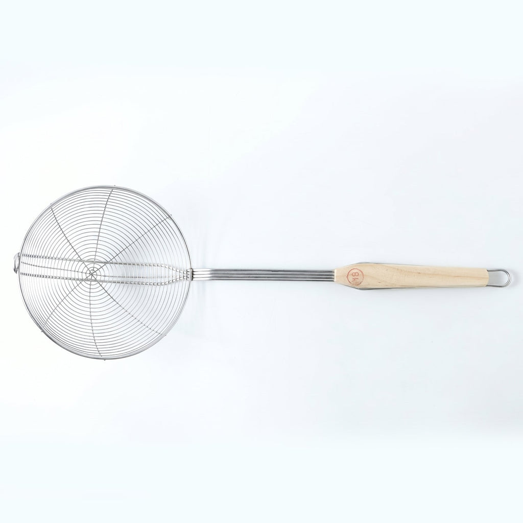 Stainless Steel Frying Skimmer Long Handle for Safe Cooking - Back View