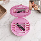 Reusable Silicone Cotton Swab Set with Mirror Case Washable Ear Buds (1 Set)