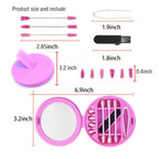 Reusable Silicone Cotton Swab Set with Mirror Case Washable Ear Buds (1 Set)