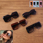 Oversized Square Sunglasses Trendy Unisex Fashion Eyewear - Front View