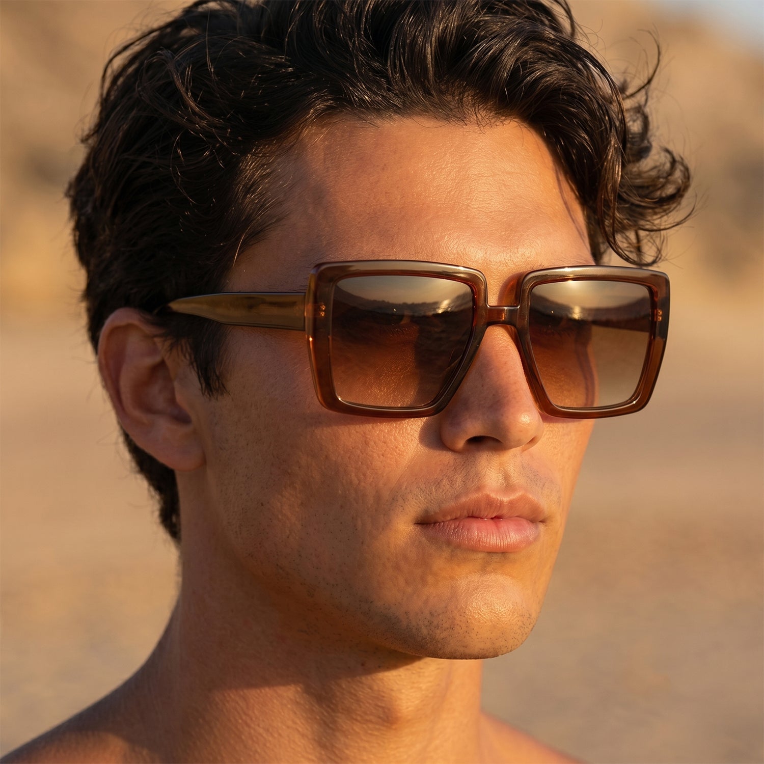 Oversized Square Sunglasses Trendy Unisex Fashion Eyewear