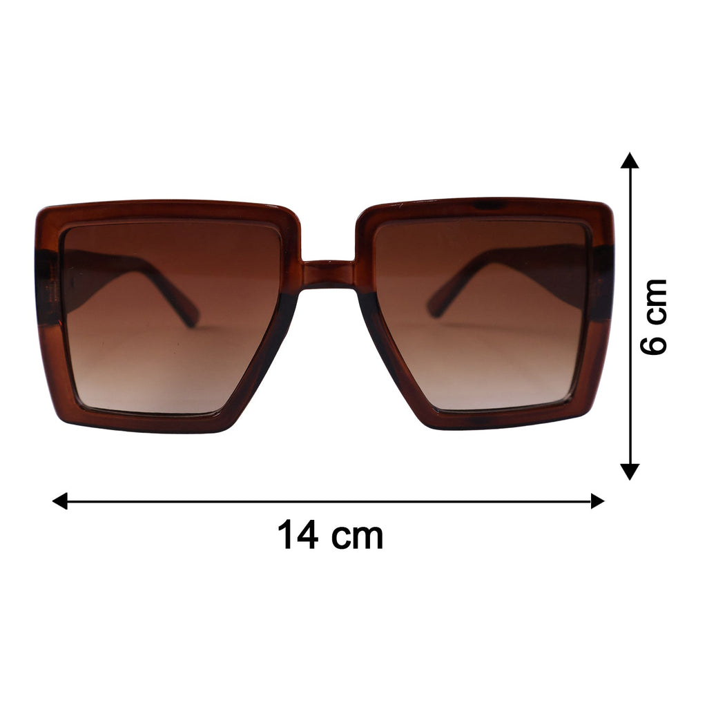 Oversized Square Sunglasses Trendy Unisex Fashion Eyewear - Detail View 6