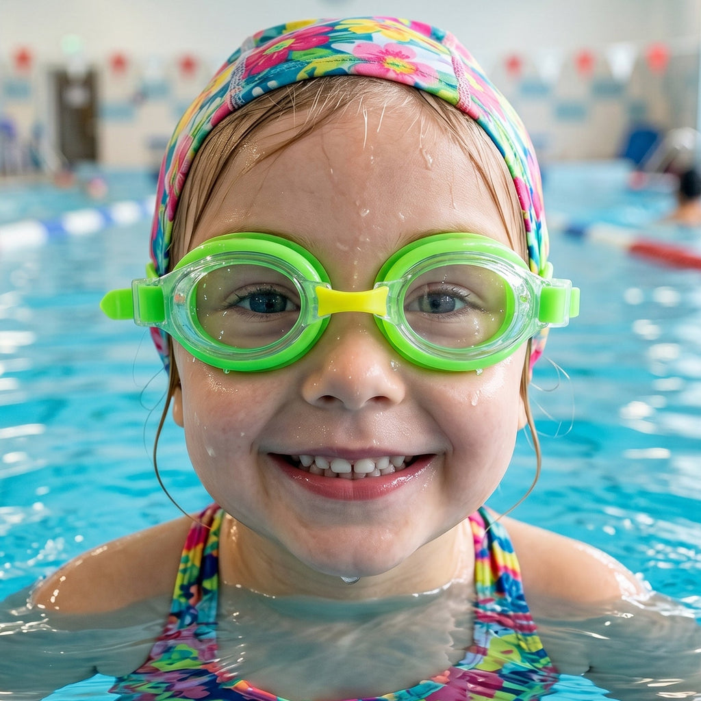 Swimming Goggles Anti-Fog, Leakproof with Protective Case for Adults & Kids - Front View