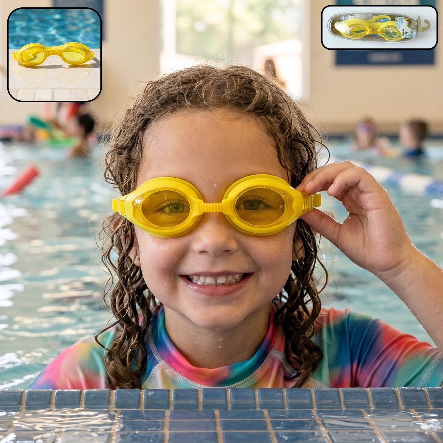 Kids Colorful Swimming Goggles Leakproof, Adjustable Fit