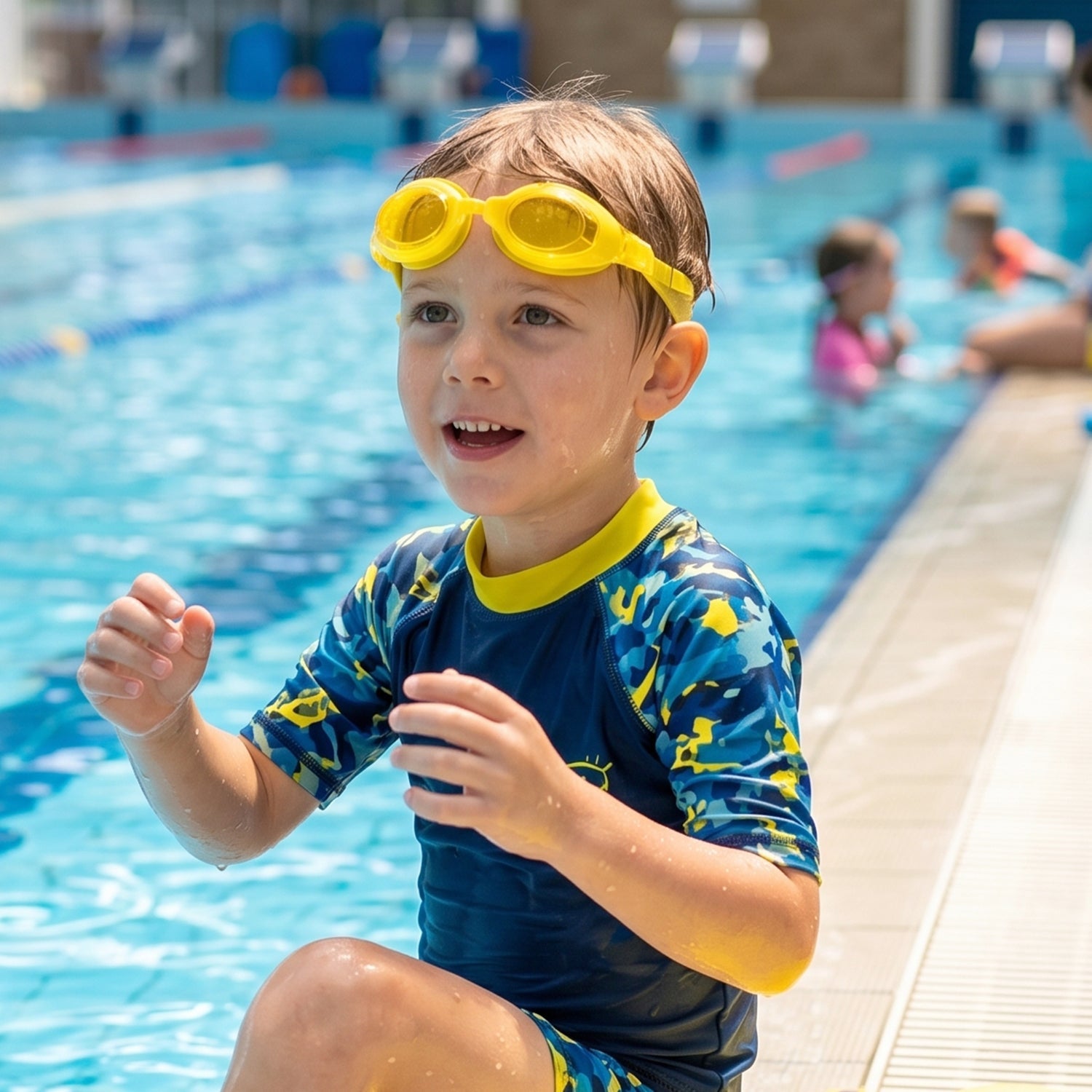 Kids Colorful Swimming Goggles Leakproof, Adjustable Fit - Detail View 7
