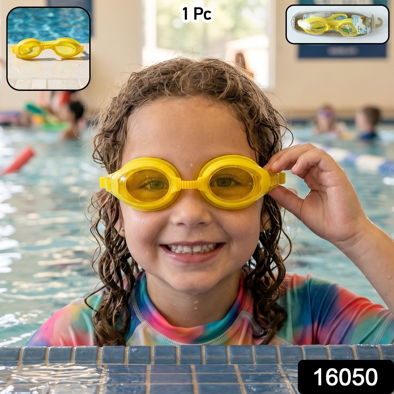 Kids Colorful Swimming Goggles Leakproof, Adjustable Fit - Side View