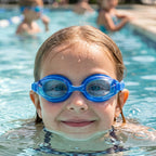Kids Premium Swimming Goggles Crystal Clear Lens & Secure Fit - Front View