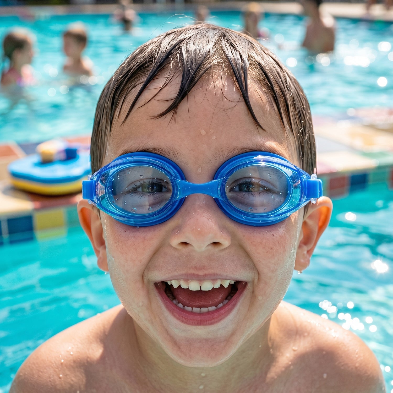 Kids Premium Swimming Goggles Crystal Clear Lens & Secure Fit - Detail View 7