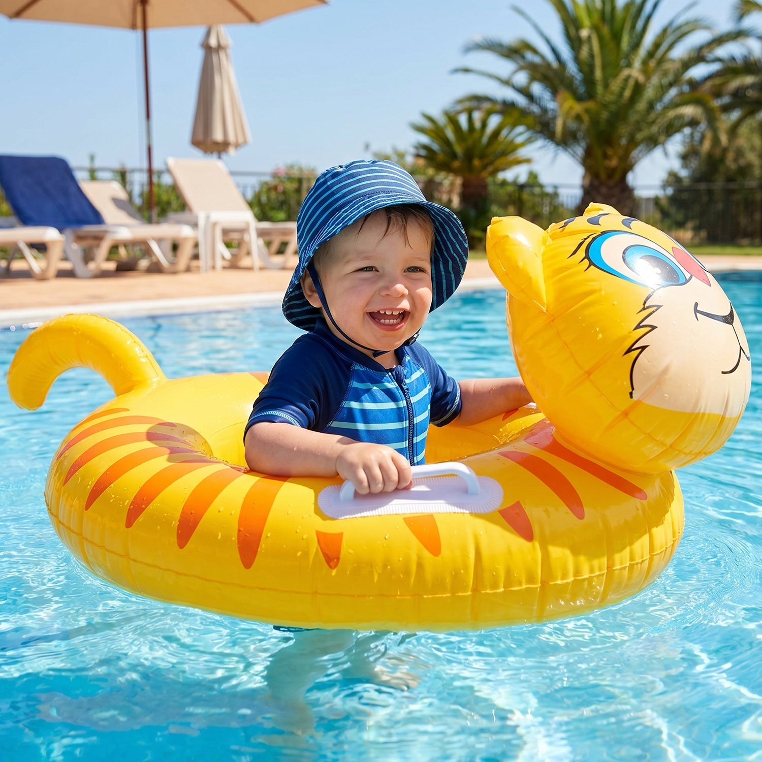 ALVENZA Kids Inflatable Tiger Swim Ring – Safe Water Play Float for Kids