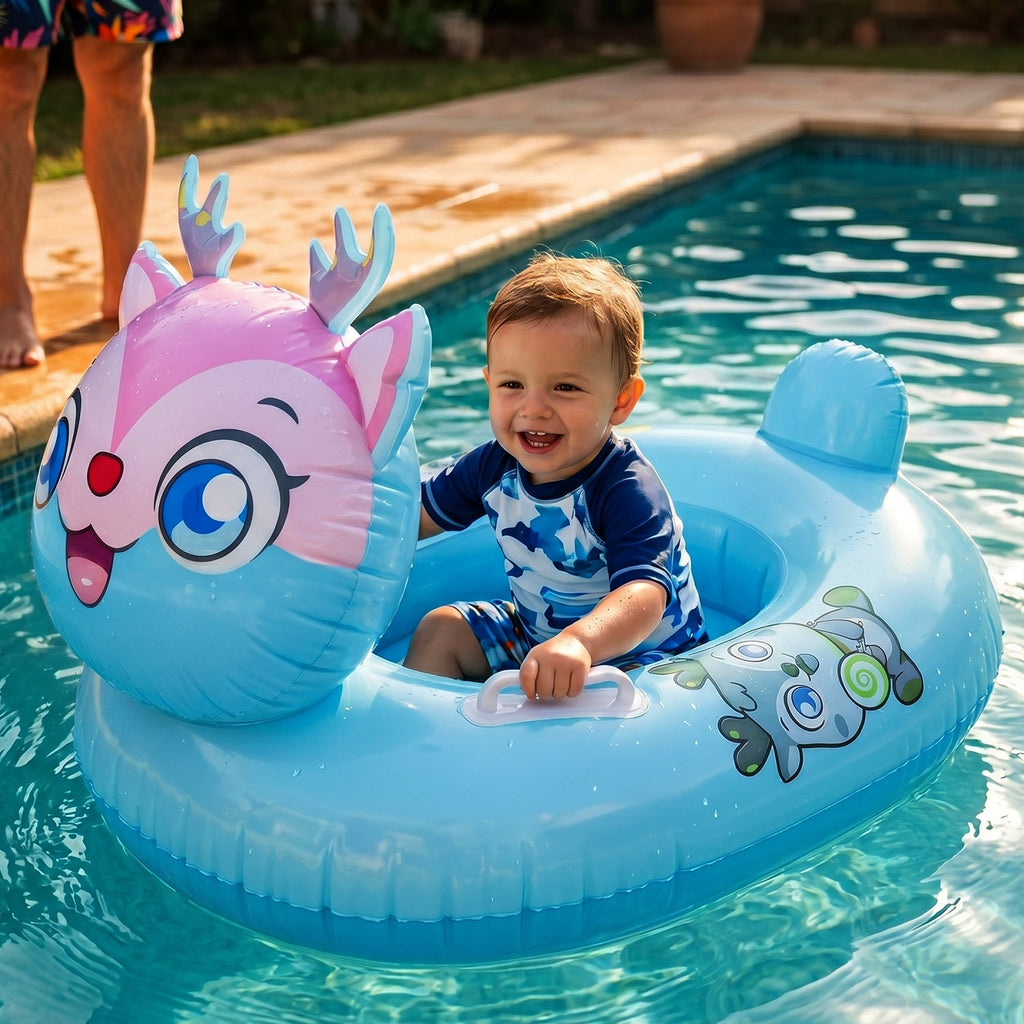 ALVENZA Kids Inflatable Cartoon Animal Swim Ring – Safe Water Support