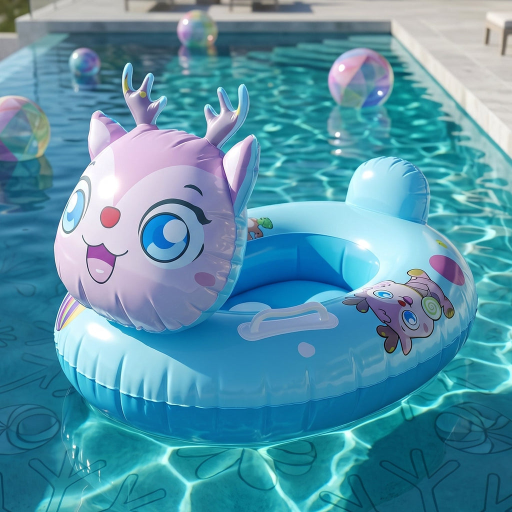 ALVENZA Kids Inflatable Cartoon Animal Swim Ring – Safe Water Support
