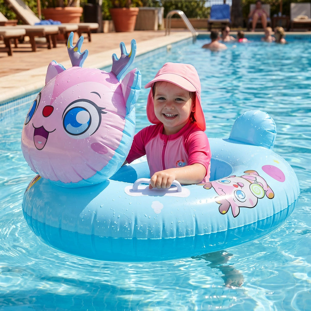 ALVENZA Kids Inflatable Cartoon Animal Swim Ring – Safe Water Support