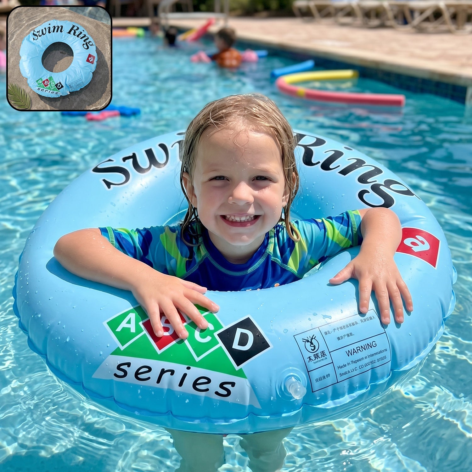 Inflatable Kids Swim Ring Safe and Durable Water Support - Front View