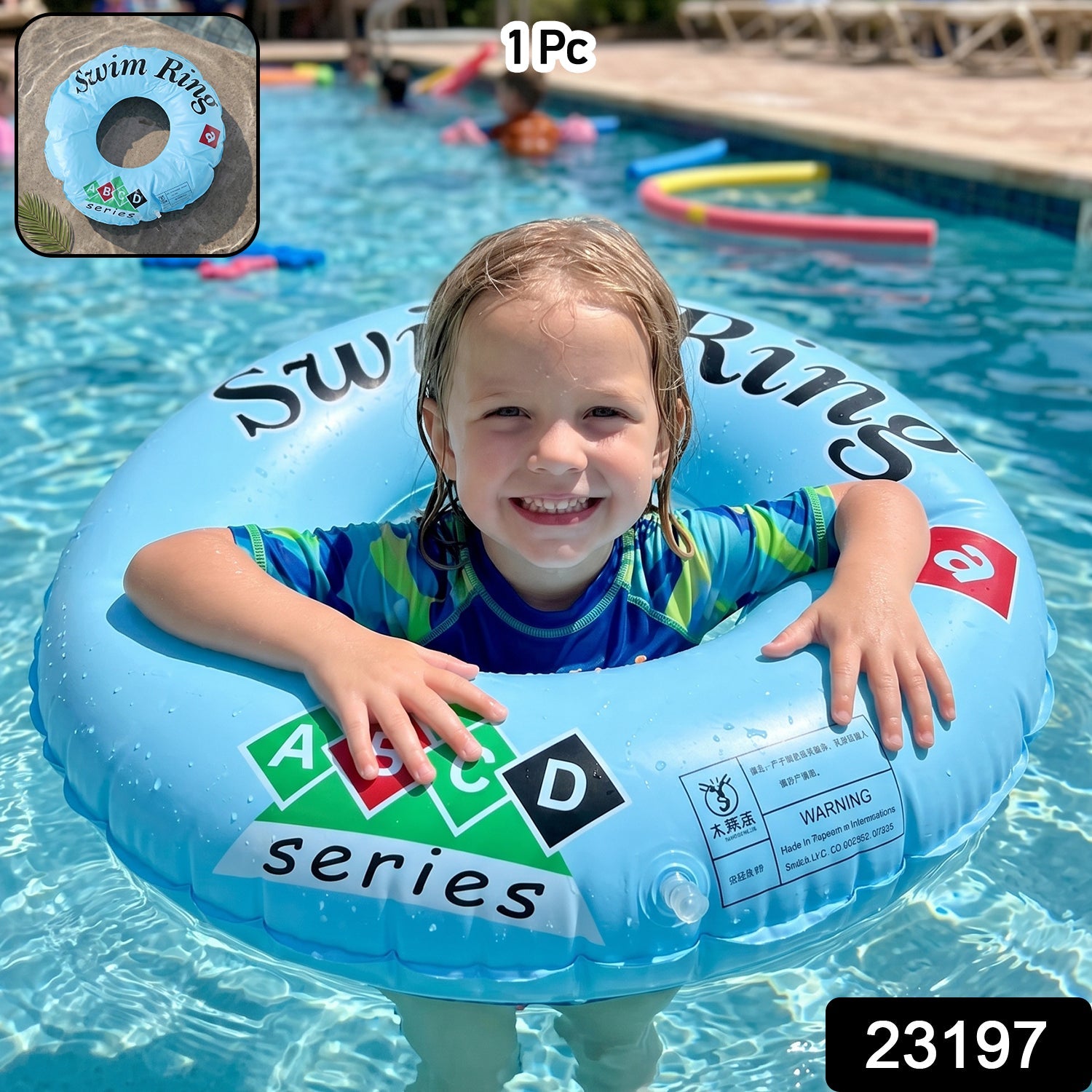 Inflatable Kids Swim Ring Safe and Durable Water Support - Side View
