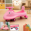 ALVENZA Kids Swing Car Ride On Toy with Music, Pink Shark Design Magic Twist Car (1 Pc)