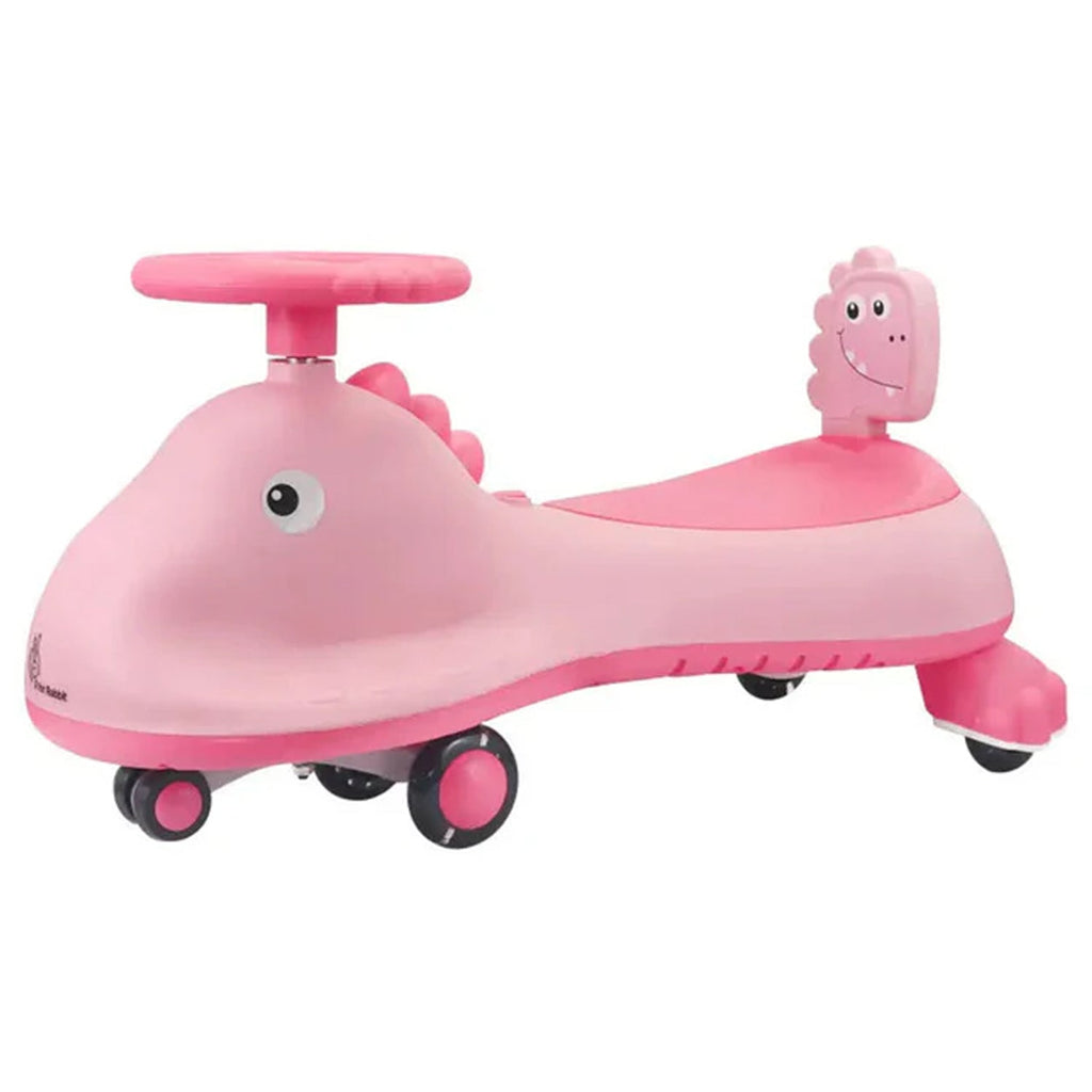 ALVENZA Kids Swing Car Ride On Toy with Music, Pink Shark Design Magic Twist Car (1 Pc)