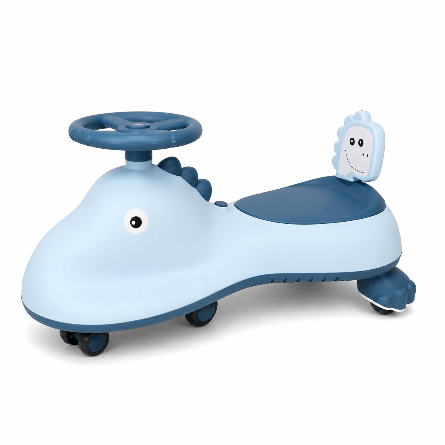 ALVENZA Kids Swing Car Ride On Toy with Music, Blue Shark Design Magic Twist Car (1 Pc)