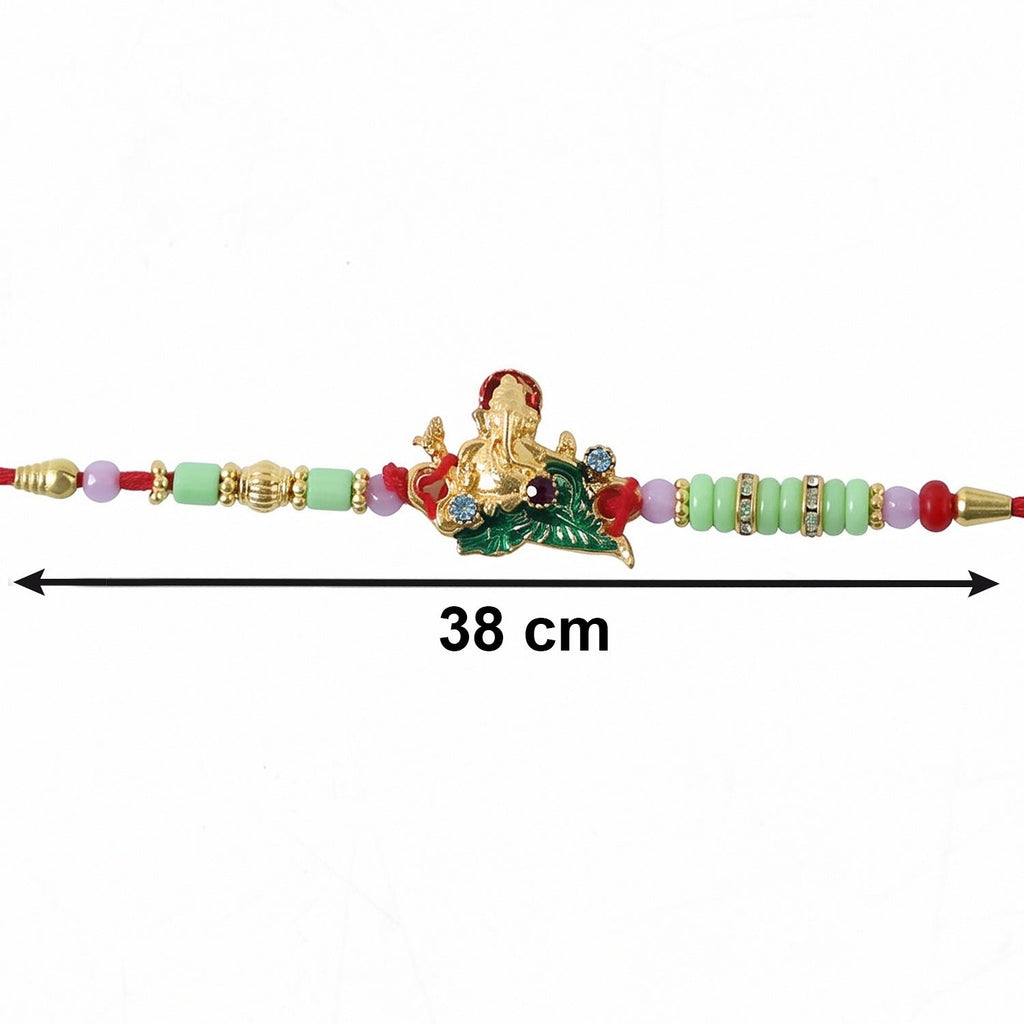 ALVENZA Ganesha Rakhi – Elegant Traditional Sister Gift for Raksha Bandhan