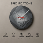 ALVENZA Modern 7-Layer Grey Wooden Wall Clock – Unique 3D Design and Silent Operation