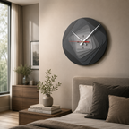 ALVENZA Modern 7-Layer Grey Wooden Wall Clock – Unique 3D Design and Silent Operation