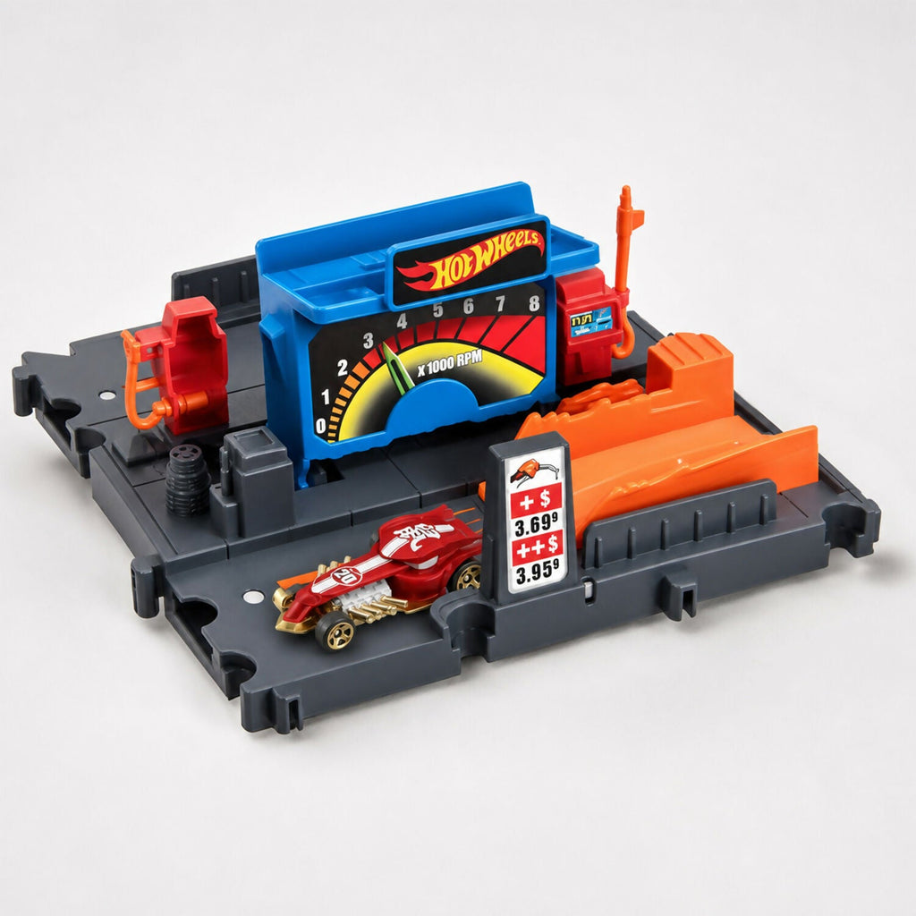 ALVENZA Hot Wheels City Fuel Station Playset – Interactive Racing Fun