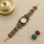 Rajasthani Inspired Designer Watch for Women with Floral Meenakari Work