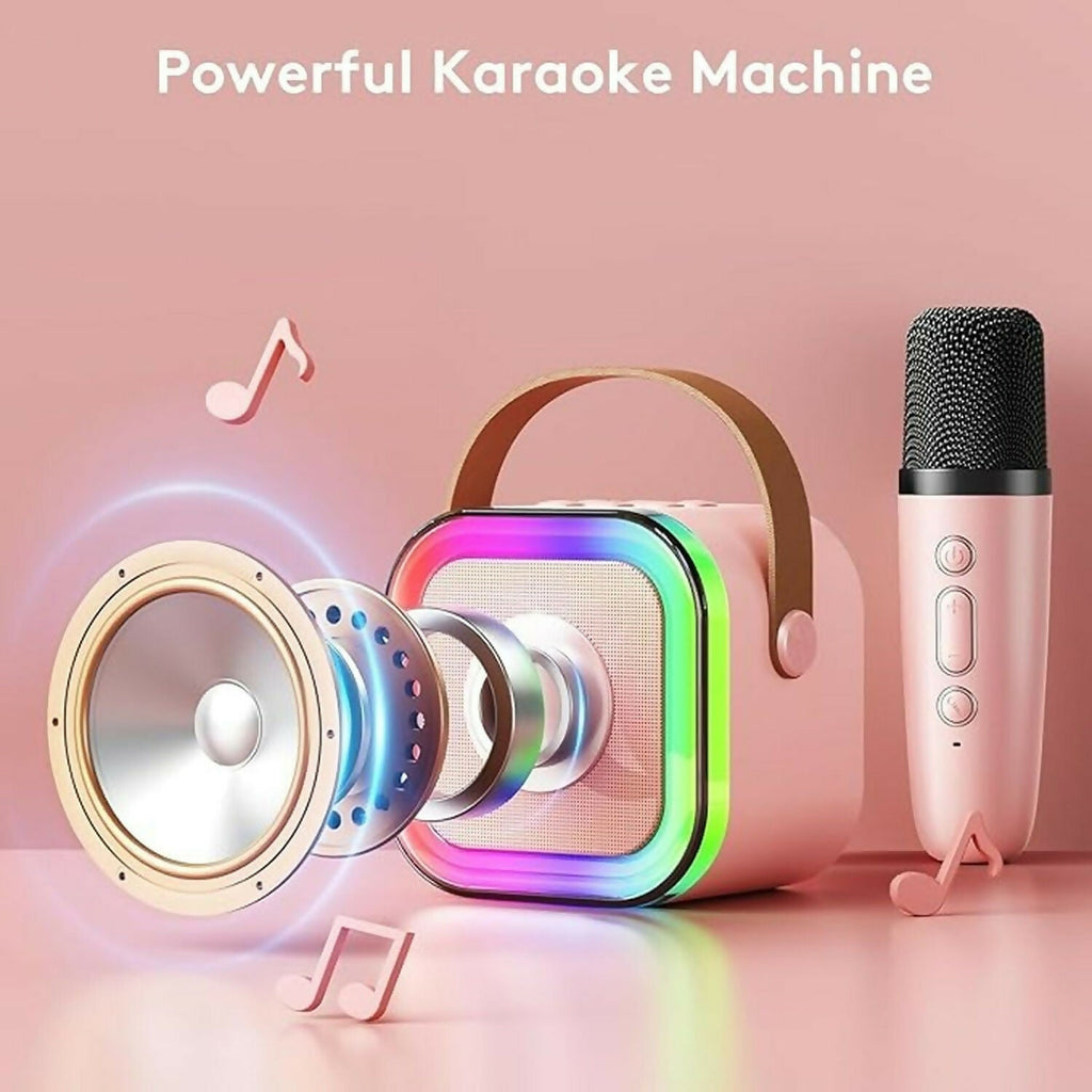ALVENZA Portable Karaoke Speaker – Wireless Mic & LED Light Effects for Parties