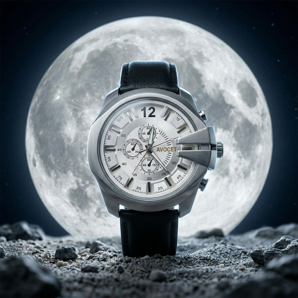 Men's Silver Chronograph Watch – Elegant Multi-Dial Design for Style