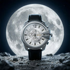 Men's Silver Chronograph Watch – Elegant Multi-Dial Design for Style