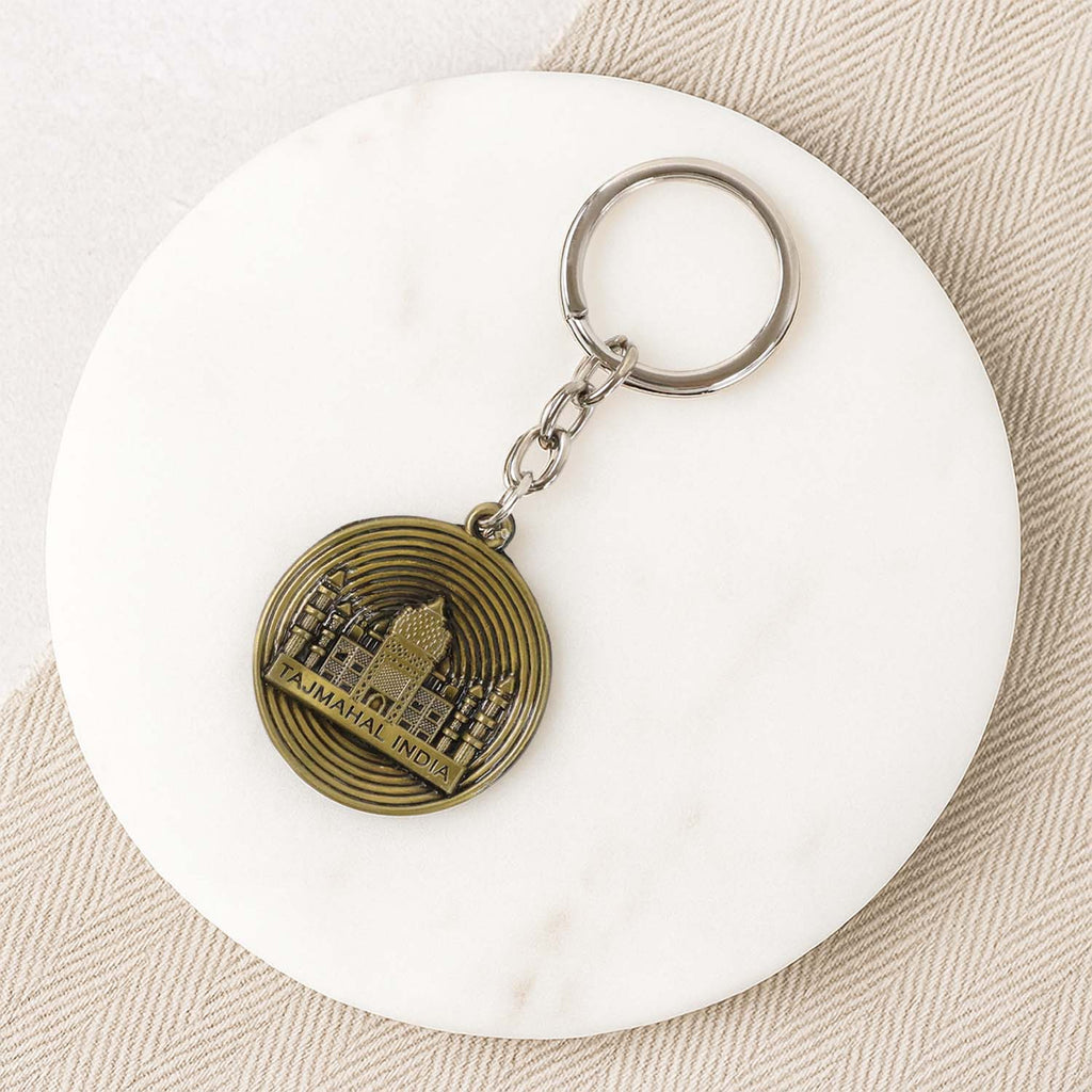 ALVENZA Taj Mahal Souvenir Keychain – Antique Brass Finish Durable Metal