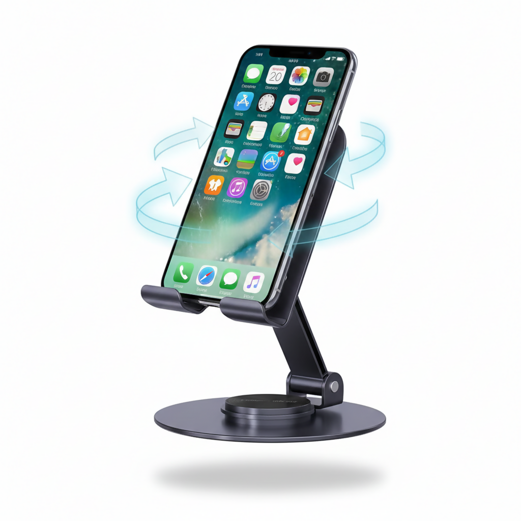 ALVENZA Mobile & Tablet Stand – 360° Rotation & Foldable Design for Easy Use
