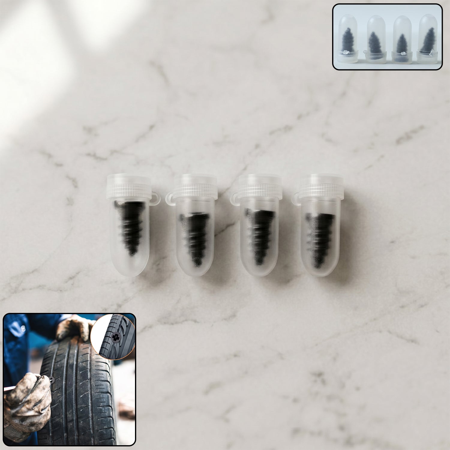 ALVENZA Car & Bike Tubeless Tire Repair Nails – Emergency Quick Fix Kit
