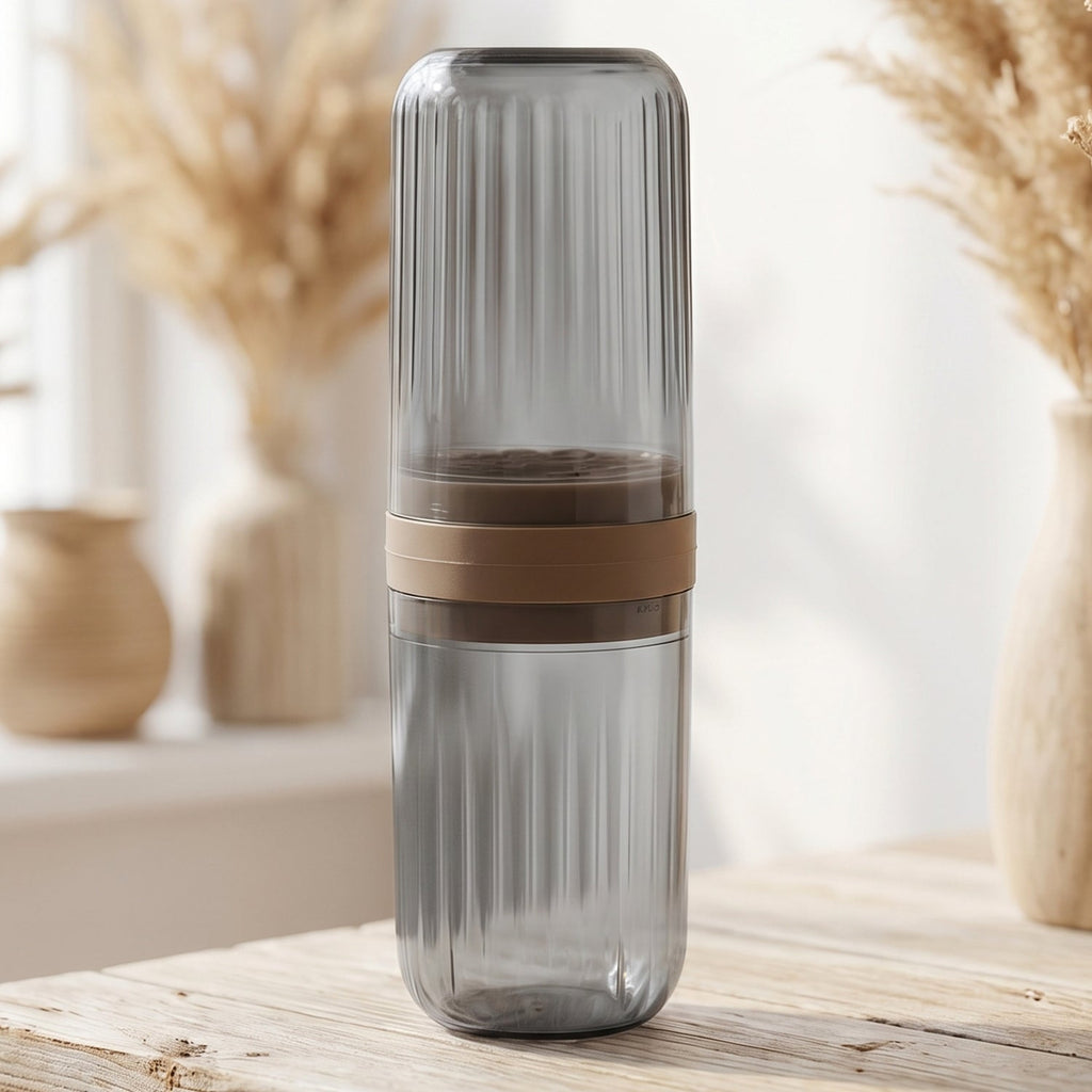 Travel Toothbrush Holder Compact & Leakproof with Foldable Glass - Detail View 7