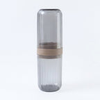 Travel Toothbrush Holder Compact & Leakproof with Foldable Glass - Back View