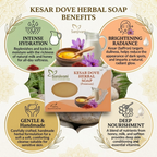 Kesar Dove Herbal Soap Natural Handmade Bath Soap Bars (90Gm Pack of 5)