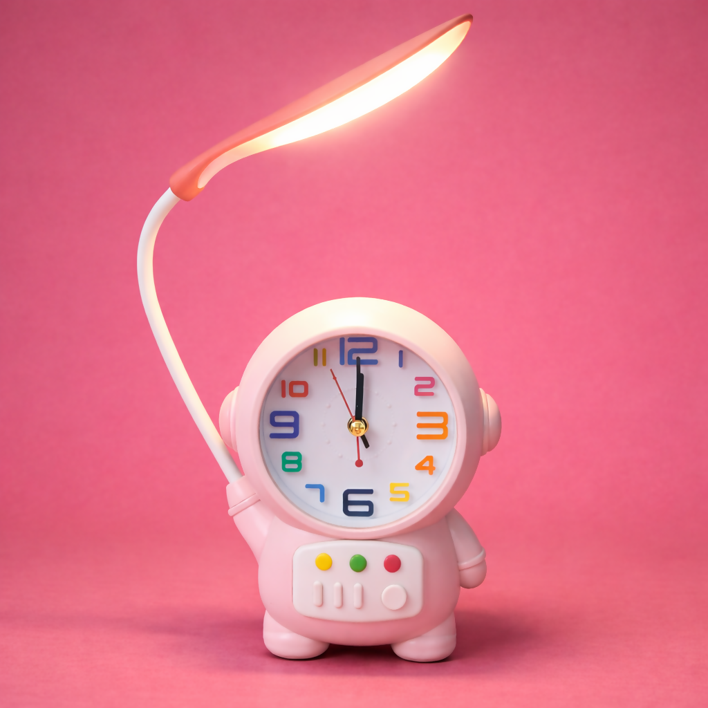 ALVENZA Astronaut Desk Lamp with Alarm Clock – Kid-Friendly Study Light