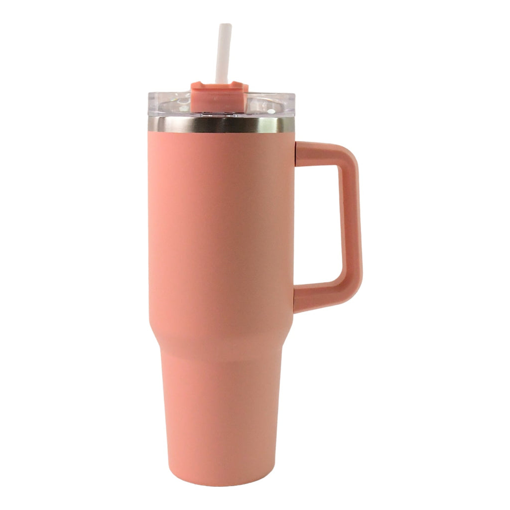 ALVENZA Insulated Travel Mug – 1200ML Peach Large Tumbler with Handle