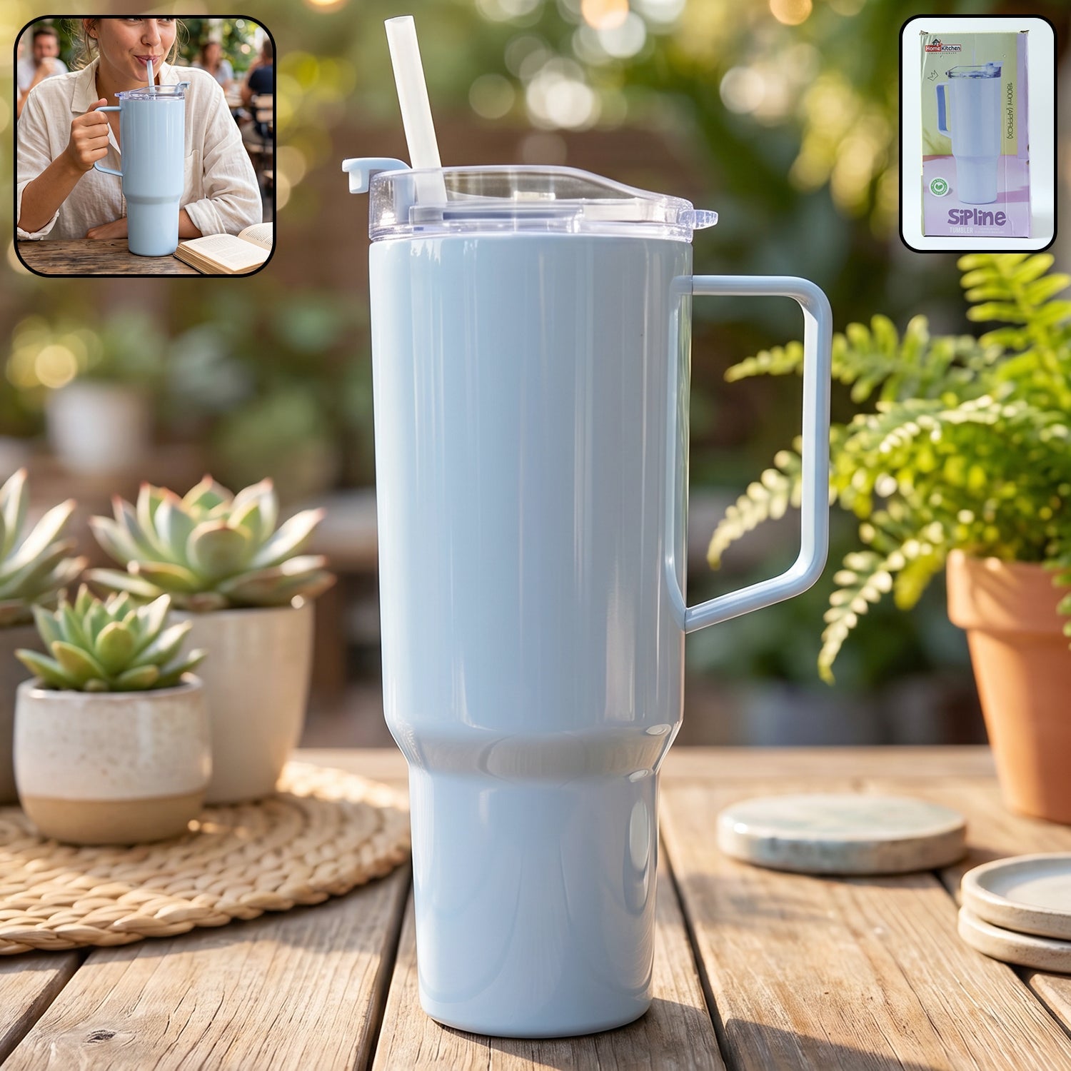 Travel Tumbler Large 1800ml Capacity with Leak-resistant Lid