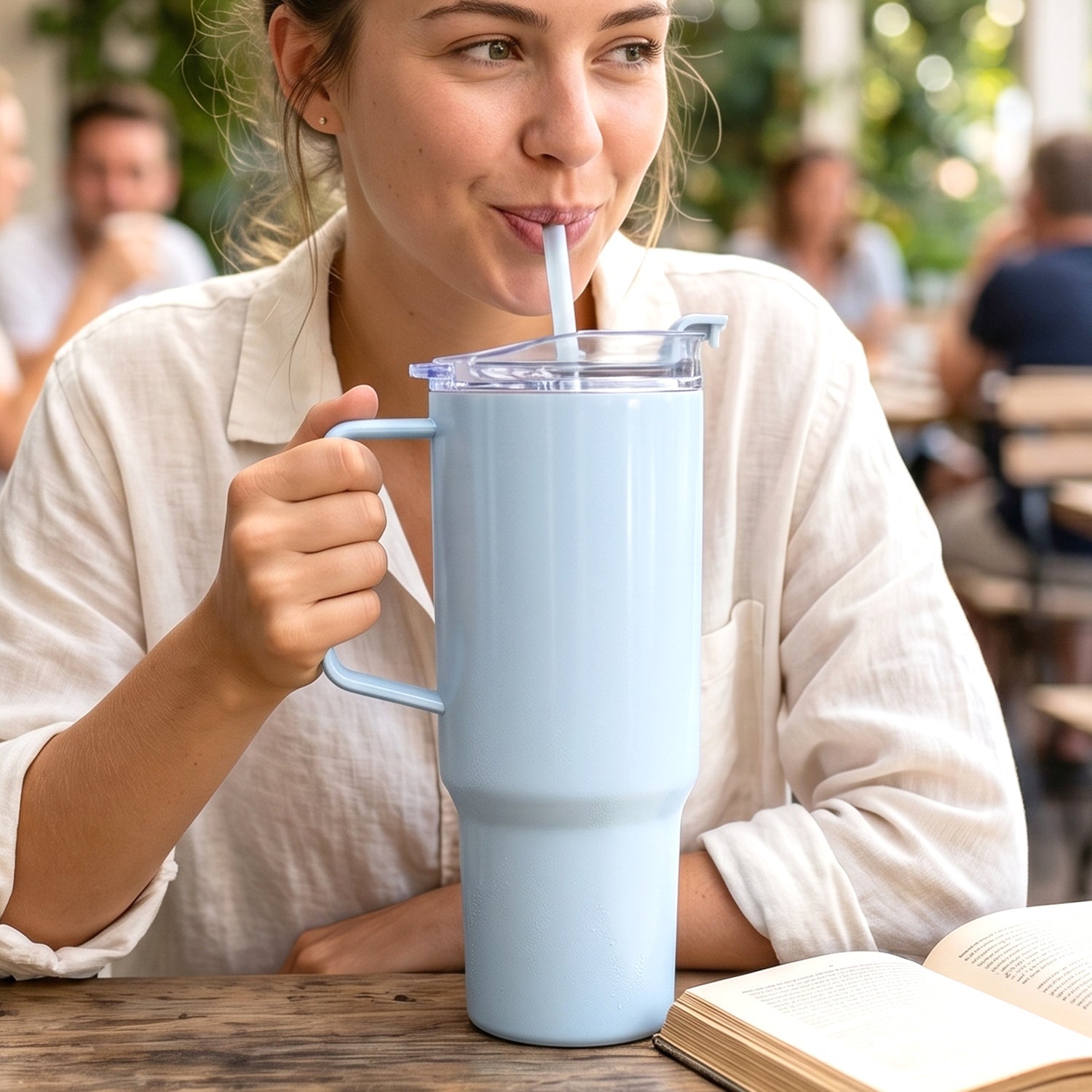 Travel Tumbler Large 1800ml Capacity with Leak-resistant Lid - Front View