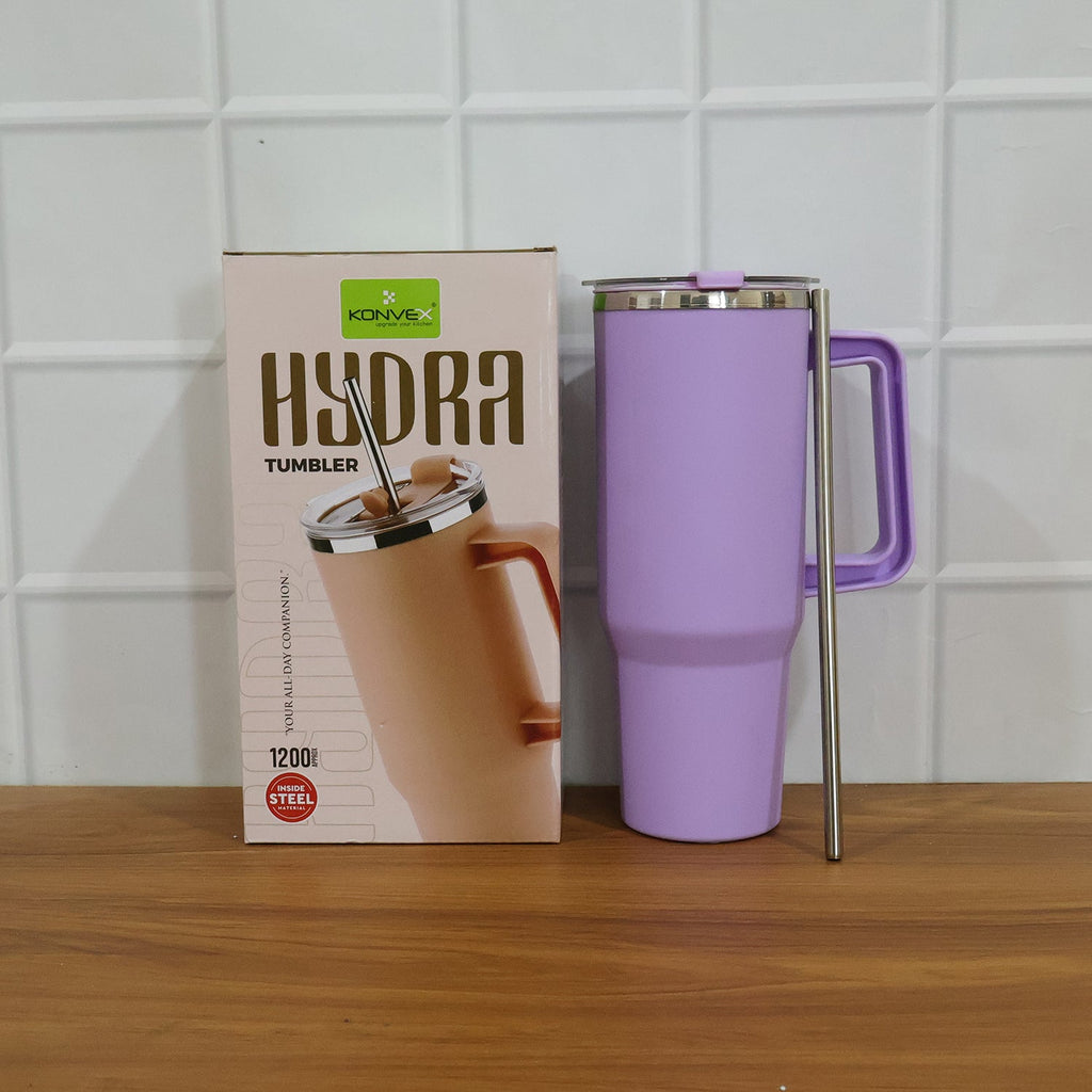 ALVENZA Insulated Tumbler Mug – Large 1200ML Capacity with Handle & Straw
