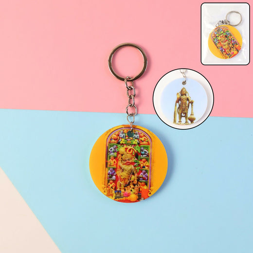 ALVENZA Hanuman Mandir Keychain – Bright Devotional Lightweight Accessory