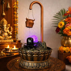 ALVENZA Shivling Water Fountain – LED Lighted Tabletop Spiritual Decor