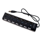ALVENZA 7 Port USB Hub – 7-in-1 Individual Switches, LED Indicators | Compshop