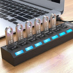 ALVENZA 7 Port USB Hub – 7-in-1 Individual Switches, LED Indicators | Compshop