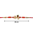 ALVENZA Krishna Naam Devnagari Peacock Feather Rakhi – Traditional Brother Gift