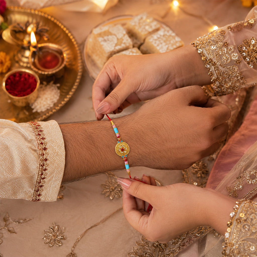 ALVENZA Diamond Rakhi – Elegant Traditional & Modern Style