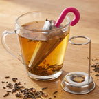Stainless Steel Tea Strainer Umbrella Design & Drip Tray | Siplix - Detail View 5