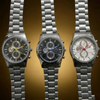 Stylish Chronograph Watch – Elegant black dial with blue accents