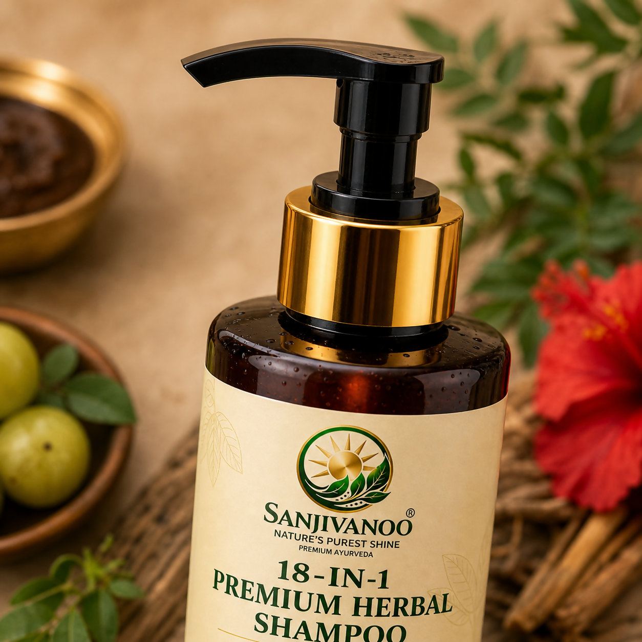 Sanjivanoo 18 In 1 Premium Herbal Shampoo Ayurvedic Hair Care (200ml)