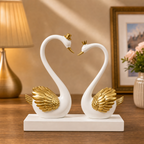 ALVENZA Romantic Swan Couple Showpiece – Elegant Home Decor Accent